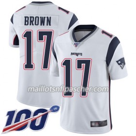 Maillot New England Patriots Antonio Brown 17 Nike Blanc 100th - Homme